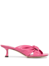 JIMMY CHOO AVENUE 50MM TWIST-DETAIL MULES