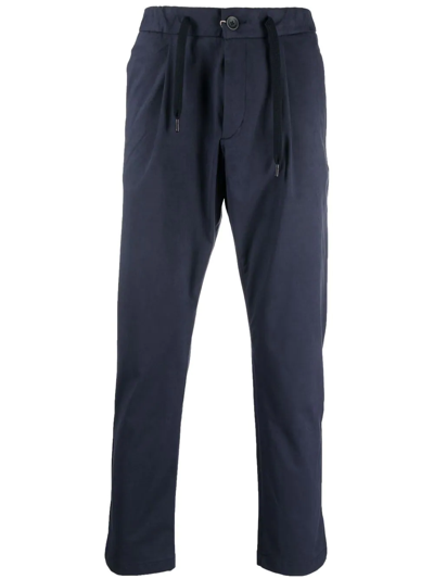 Herno Suede-effect Drawstring Pants In Blue