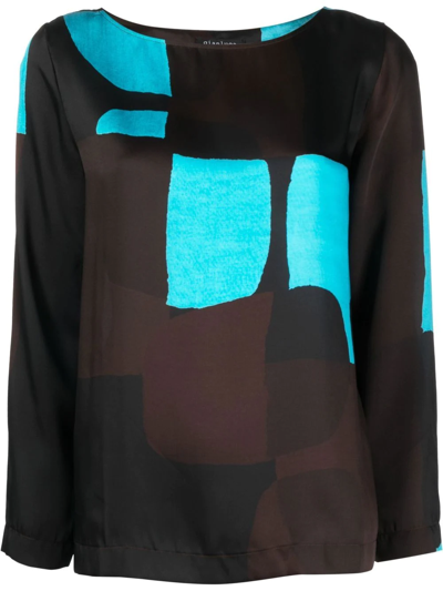 Gianluca Capannolo Vanessa Round Neck Straight Top In Turquoise