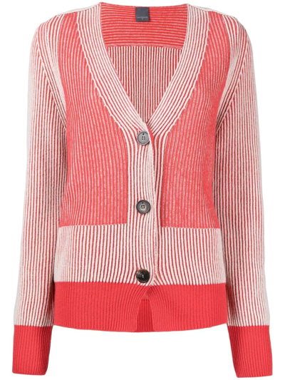 Lorena Antoniazzi Ribbed Button-up Cardigan In Red