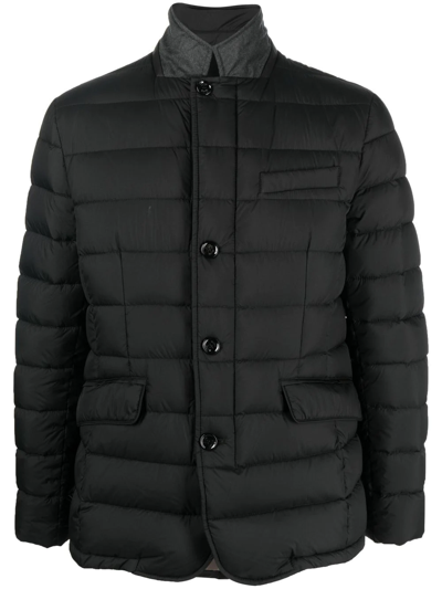 Moorer Zayn Padded Button-front Jacket In Black  