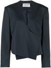 Low Classic Asymmetric Wool-blend Jacket In Blue