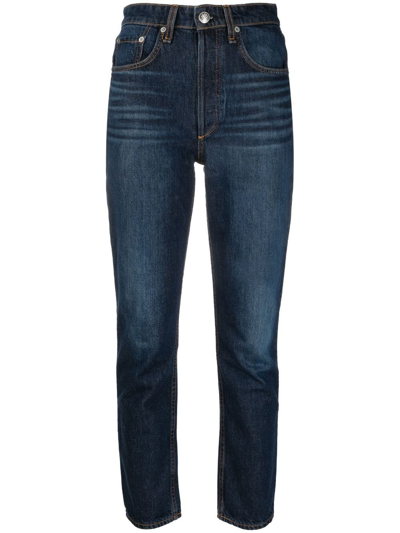 Rag & Bone Blu Nina High Waist Slim-cut Jeans In Blue