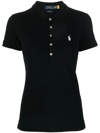 Polo Ralph Lauren Julie Cotton Polo Shirt In Black