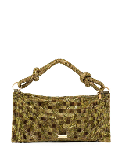 Cult Gaia Hera Nano Rhinestone Shoulder Bag In Green