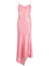 Alice And Olivia Harmony Sequin Asymmetric Hem Cocktail Dress In Pink