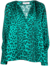 ALBERTO BIANI LEOPARD-PRINT SILK BLOUSE