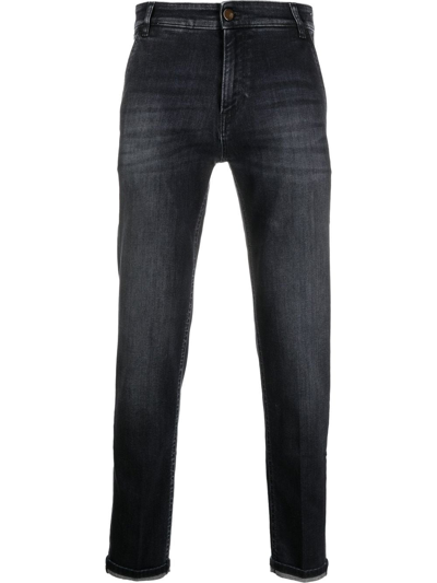 Pt Torino Logo-patch Straight-leg Jeans In Grey