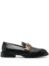 MOSCHINO LOGO-PLAQUE 30MM LEATHER LOAFERS