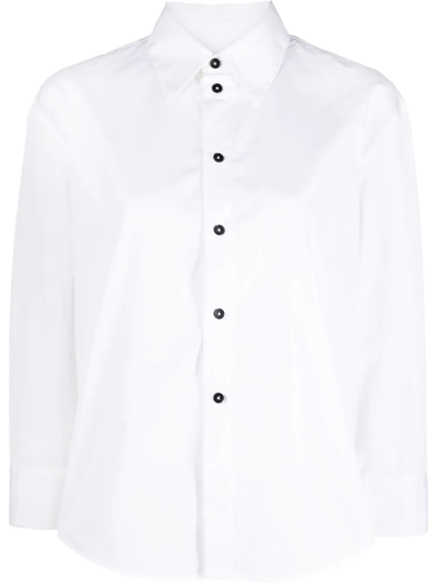 Jil Sander Long-sleeved Cotton Shirt In White