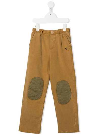 Bobo Choses Kids' Straight-leg Cotton Trousers In Brown