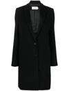 Calvin Klein Womens Single-breasted Wool Blend Coat In Black