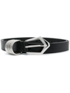 Iro Pointed-buckle Leather Belt In Black