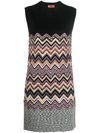 Missoni Striped Crochet-knit Wool-blend Mini Dress In Black