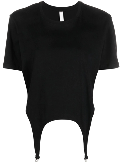 Dion Lee Garter Cotton T-shirt In Black