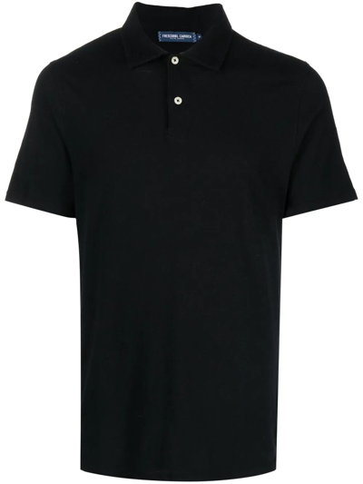 Frescobol Carioca Cotton-linen Polo Shirt In Black