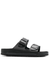 Birkenstock Arizona Leather Buckled Sandals In Black