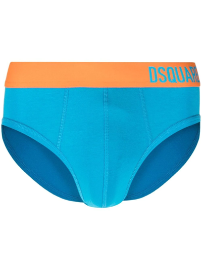 Dsquared2 Logo-waistband Briefs In Blue
