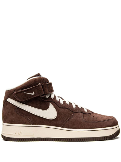 Nike Air Force 1 Mid '07 Suede Sneakers - Men's - Rubber/fabric/suede In Brown