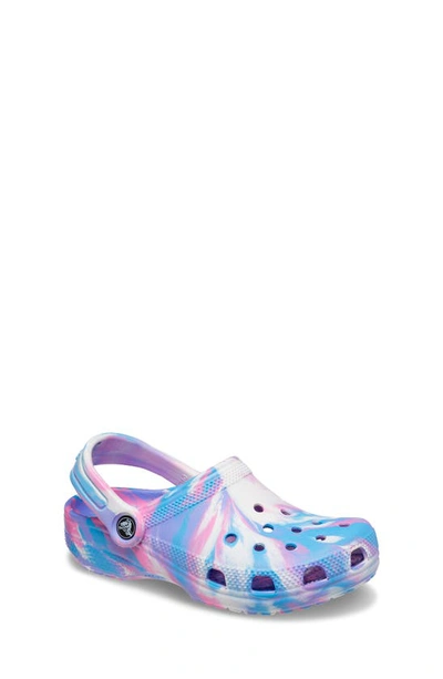 Crocs Kids' Classic Marbled Clog In White/pink