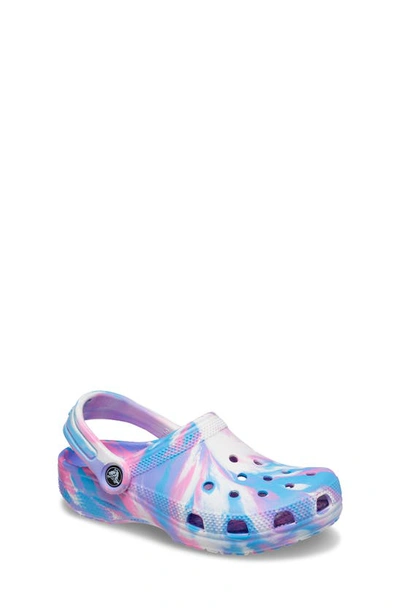 Crocs Kids' Classic Marbled Clog In White/ Pink