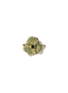 AS29 ‘BLOOM' GREEN TREATED DIAMOND 18K GOLD SMALL FLOWER RING