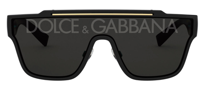 Dolce & Gabbana Dg6125 501/m Shield Sunglasses In Grey