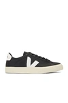 Veja Campo Black And White Low Top Sneakers In Vegan Leather Man In Black & White