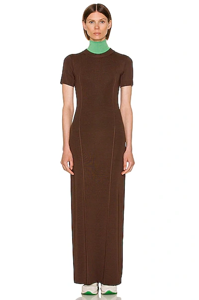 The Row Pesenti Rib Body-con Maxi Dress In Brown