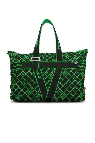 Bottega Veneta Borsa Travel Bag In Black  Parakeet  & Silver