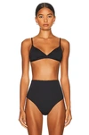 Asceno Genoa Black Triangle Bikini Top In Black
