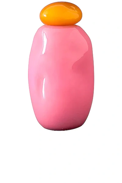 Helle Mardahl Bon Bon Mega Medium Glass Vase In Honey & Pink