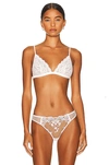 Fleur Du Mal Charlotte Lace Triangle Bra In Ivory