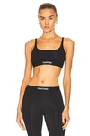 Tom Ford Navy Stretch Lustrous Velour Signature Bralette In Black