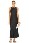 Asceno Valencia High-neck Silk-satin Maxi Dress In Black