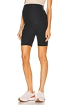 Beyond Yoga Foldover Fleece Maternity Shorts In Darkest Night