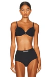 Tom Ford Logo Modal Jersey Padded Bra In Black