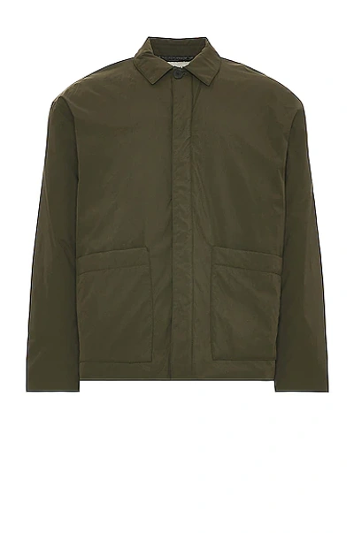 Frame Workwear Light Nylon Puffer Jacket In Green