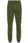 Stone Island Cotton Drawstring Compass Sweatpants In Olive