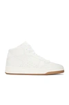 Saint Laurent Men's Sl80 Tonal Leather Mid-top Sneakers In White