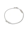 Saint Laurent Ysl-plaque Crystal-embellished Bracelet In Palladium Crystal