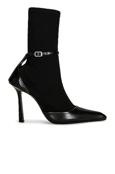 Alexander Wang Scuba And Leather Sock Boots In Black