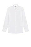 Tom Ford Broadcloth Button Long Sleeve Shirt In White