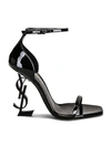 Saint Laurent Opyum Ysl Logo-heel Sandals With Black Hardware In Nero