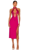Camila Coelho Abigale Midi Dress In Very Berry
