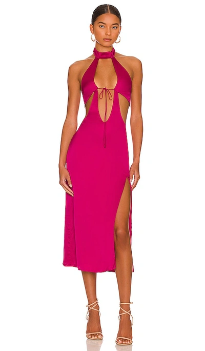 Camila Coelho Abigale Midi Dress In Very Berry