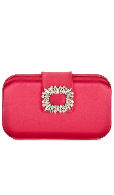 Olga Berg Emmy Crystal Trim Clutch In Fuchsia