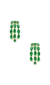 Ettika Multi Crystal Huggie Earrings In Green Crystal