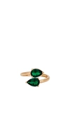 Ettika Crystal Teardrop Wrap Ring In Green