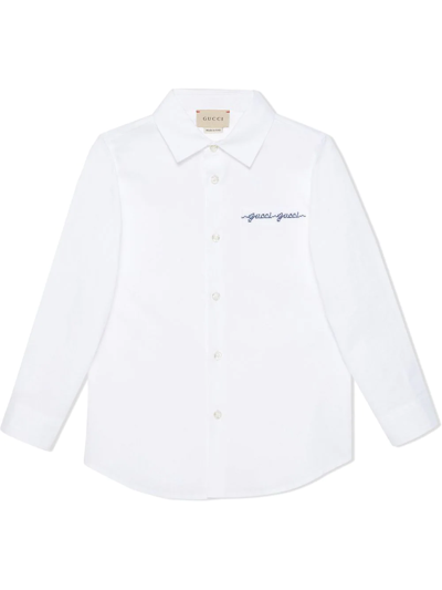 Gucci Kids' Children's Oxford Cotton Shirt In White